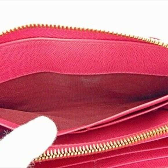 Prada Long Wallet Pink leather Woman Authentic Used T8823 - Picture 7 of 9